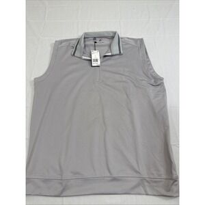 GOLF VEST Adidas MEN LARGE Sleeveless 1/4 Zip Athletic Layering DQ2425 GRAY  NWT
